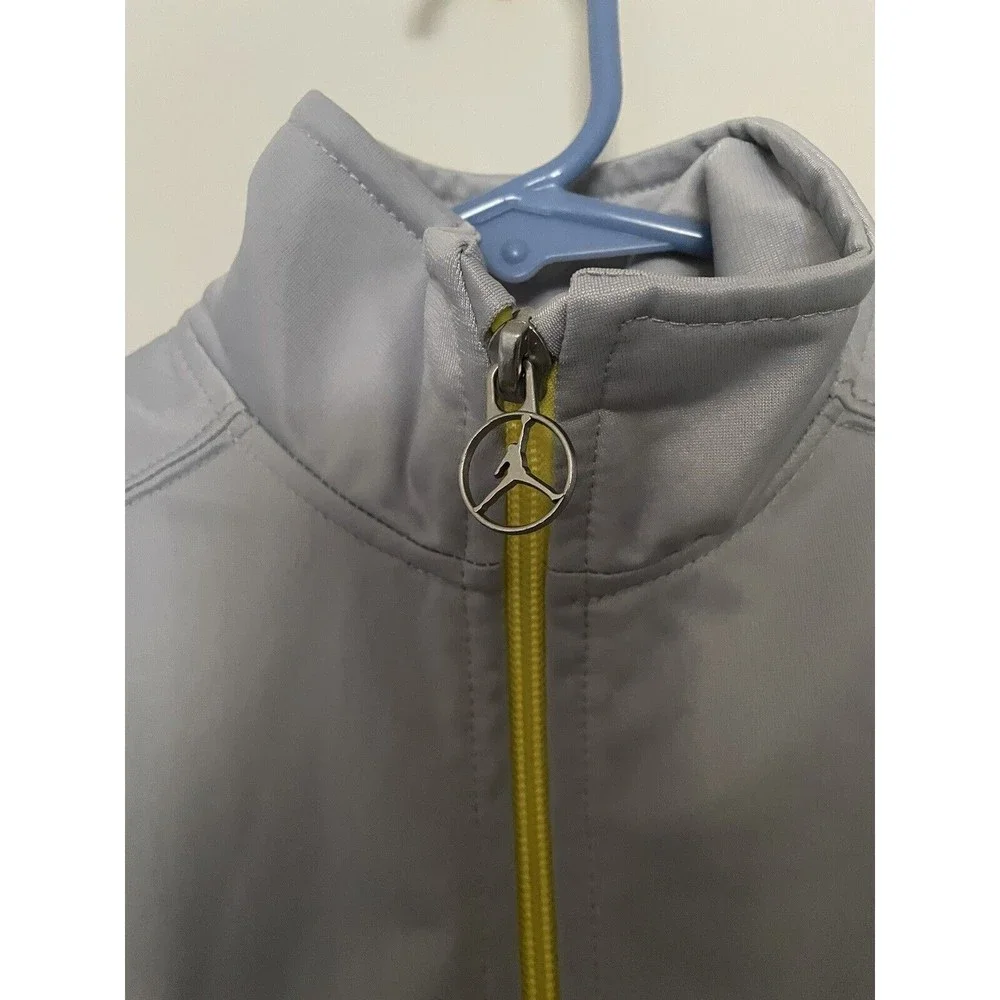Air Jordan Full Front Zip Gray & Yellow Light Weight Track Jacket For Boys 4/5